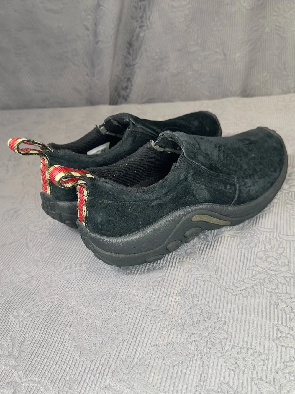 Merrell Jungle Moc Waterproof Black Suede Slip-On Shoes US 7